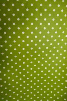 50x70 cm Zuschnitt Baumwolle Wachstuch Limegrün mit weißen Punkten